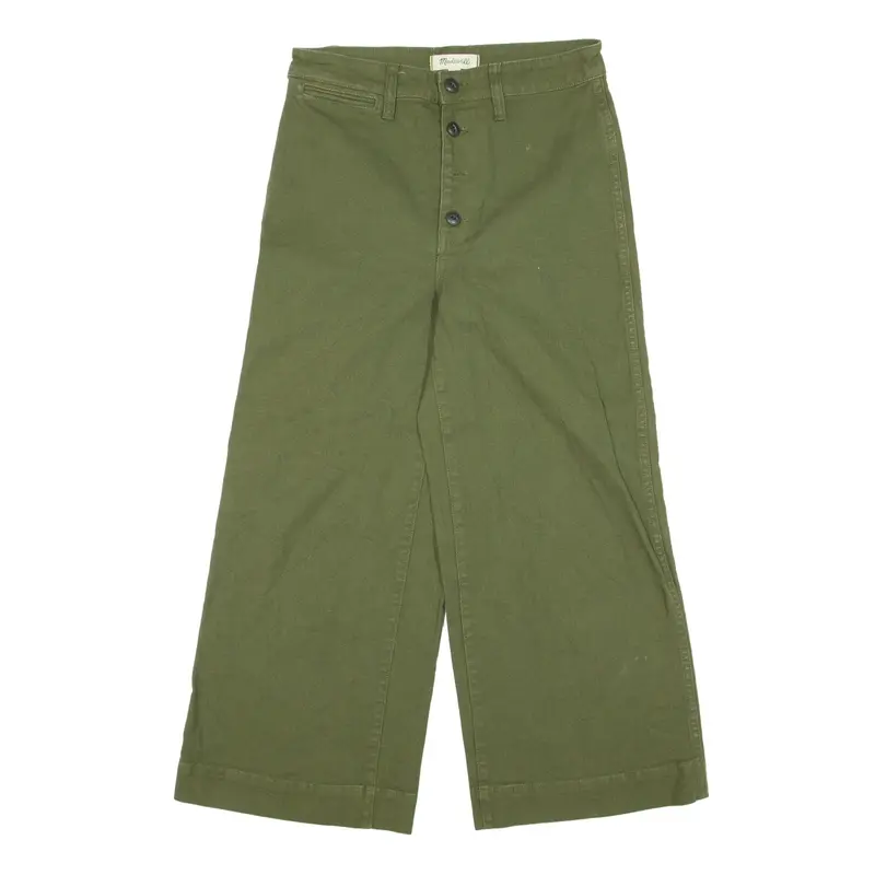 MADEWELL Cropped Y2K Jeans Green Denim Relaxed Wide-Leg Womens W27 L24