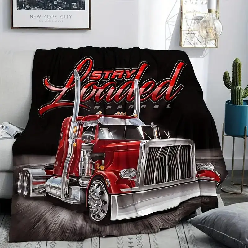 Fleece Blanket Themed for Truck Drivers, Featuring a Soft And Comfortable Creative Design, Perfect As a Gift for Logistics Tr...