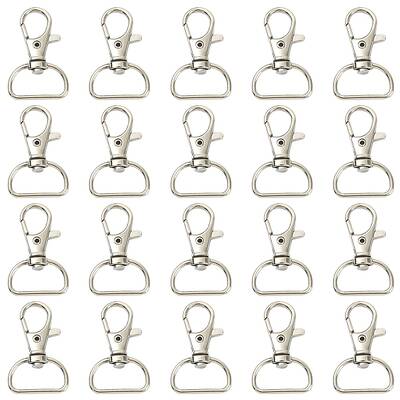 20Pcs Iron Swivel D Rings Lobster Claw Clasps