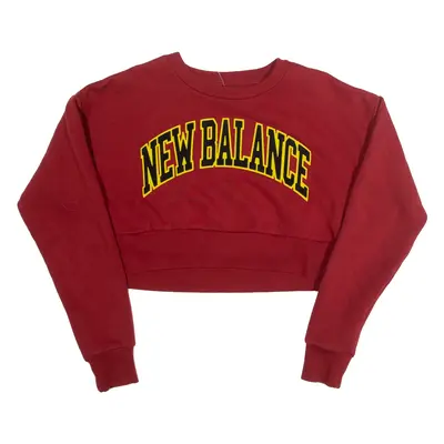 NEW BALANCE Cropped Womens Sweatshirt Red S