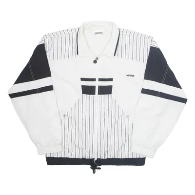 ADIDAS Mens Shell Jacket White Striped L