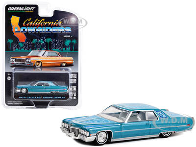 1972 Cadillac Coupe DeVille Custom Light Blue Metallic with White Interior and Graphics \