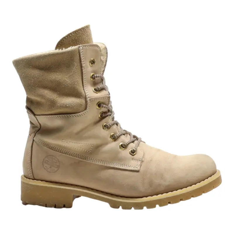 TAMARIS Lace-Up Boots Beige Leather Womens UK 8