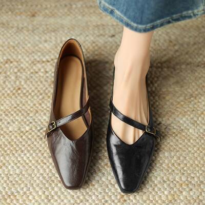 CHIKO Annelise Pointy Toe Block Heels Mary Jane Shoes