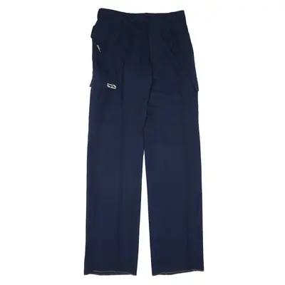 Cargo Workwear Trousers Blue Relaxed Straight Wool Mens W29 L35