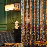 Vintage Style Floral Pattern Embroidered Curtain, 1 Count Retro Decorative Drapes, Window Decorations Supplies for Home Livin...