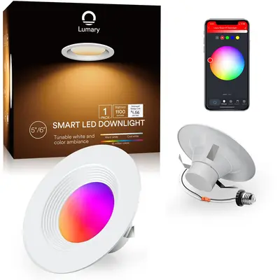 Lumary Smart Wi-Fi Recessed Can Lights Retrofit Downlights 6 inch