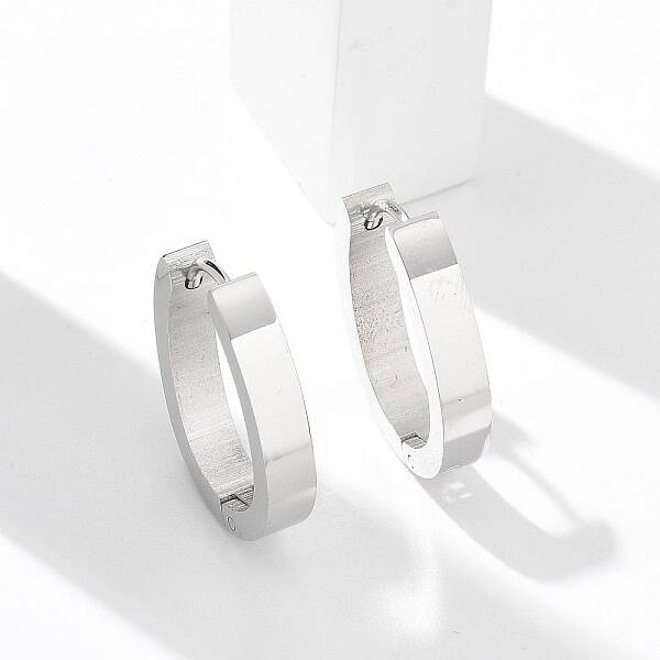304 Stainless Steel Oval Hoop Earrings for Women