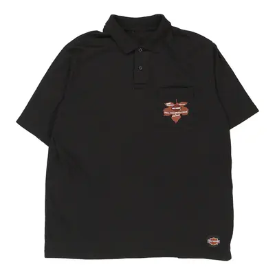 Harley Davidson Polo Shirt - XL Black Cotton Blend