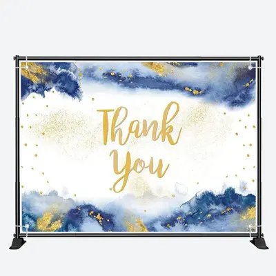 Gold Blue Ink Teacher Appreciation Week Backdrop - Aperturee