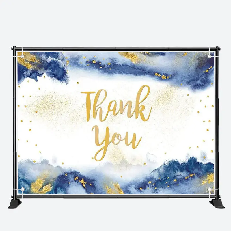 Gold Blue Ink Teacher Appreciation Week Backdrop - Aperturee