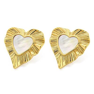304 Stainless Steel Heart Stud Earrings
