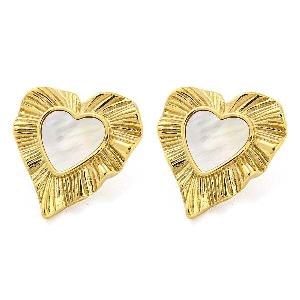 304 Stainless Steel Heart Stud Earrings