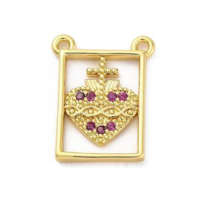 Brass Micro Pave Cubic Zirconia Pendants