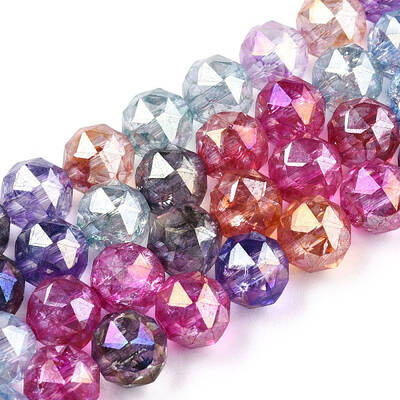 Transparent Electroplate Glass Beads Strands
