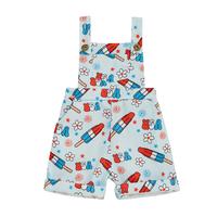 Fourth Of July Baby Girl Outfit ToddlerBow/Flower Print Cream Jumpsuit Shorts Little Overalls Suspender Kids Romper baby boy...