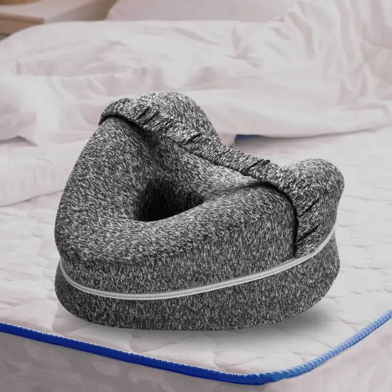 Leg Pillow, Ergonomic Side Sleeping Pillows, Memory Foam Knee Pillow With Strap For Side Sleeper, Leg Support Cushion With Re...