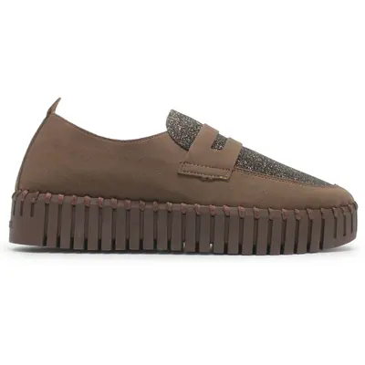 Ilse Jacobsen Tulip 3878 Textile Synthetic Women's Slip On Shoes - Brown Brown - Size:US 11 Women
