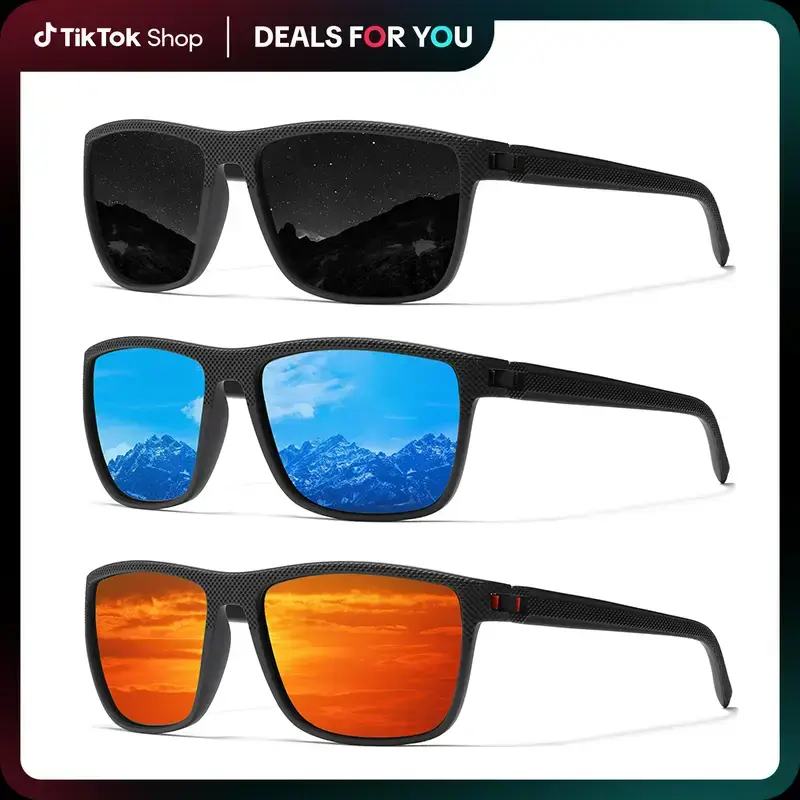 Ninesun sunglasses 3 pairs Men polarized classic vintage glasses HD lens Outdoor sports fishing bike golf fashion sports sung...