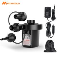 Electric Air Pump for Inflatables, 110V AC/12V DC Portable Quick-Fill Air Pump with 3 Nozzles, Inflator Pumps for Outdoor Cam...