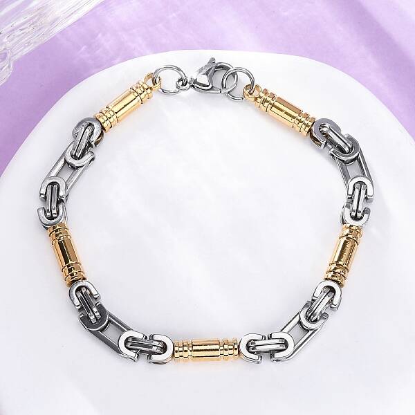 201 Stainless Steel Byzantine Chain Bracelets