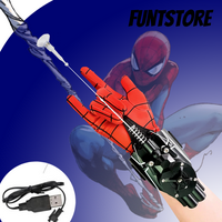 Spider Web Shooter Spider Web Launcher- 9.4ft Automatic Rope Launcher with USB Charging - Superhero Role-Play Toy for Childre...