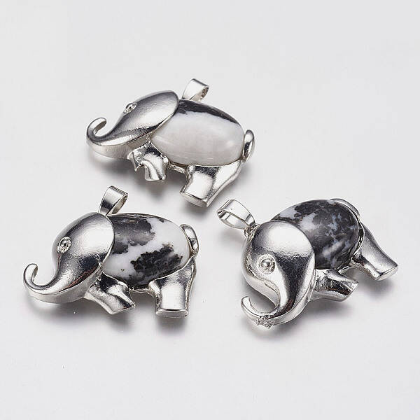 Natural Zebra Jasper Pendants