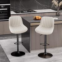Bar Stools Set of 2, Adjustable Modern Swivel Bar Stools with Backs, Counter Height Performance Fabric Island Chairs for Home...