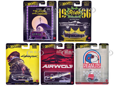 Pop Culture 2025 5 piece Set M Premium Series Diecast Model Cars by Hot Wheels