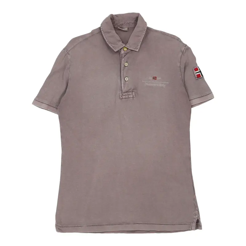 Napapijri Polo Shirt - Large Grey Cotton