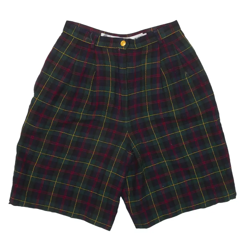JH COLLECTIBLES Casual Shorts Green Relaxed Wool Plaid Womens XXS W24