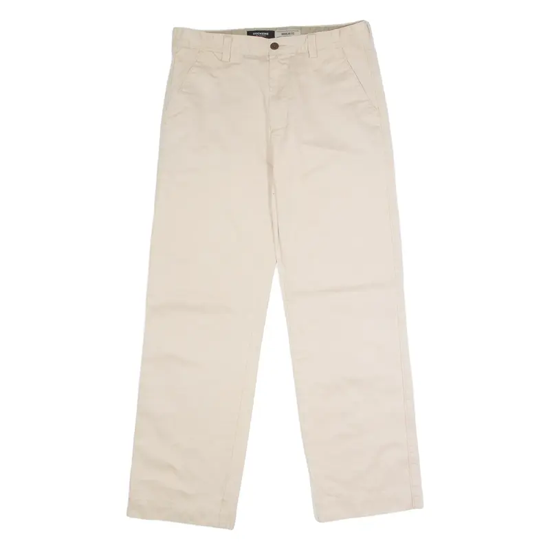 DOCKERS Chino Mens Twill Trousers Beige Regular Straight W32 L32