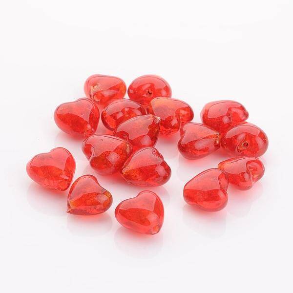 Handmade Silver Foil Glass Beads