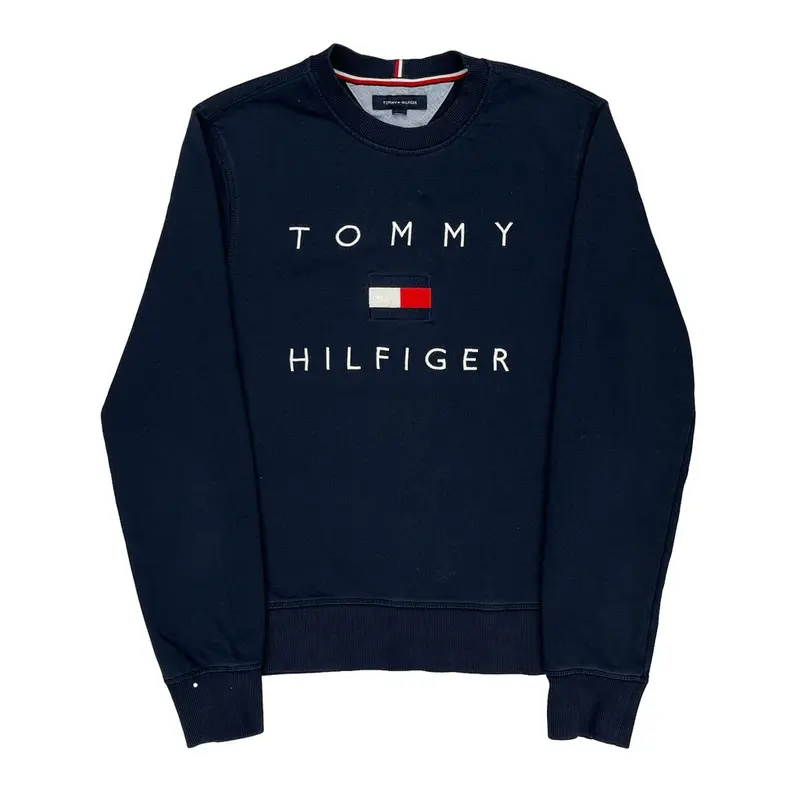 Tommy Hilfiger Graphic Sweatshirt - Medium Navy Cotton