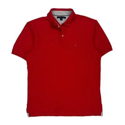 Tommy Hilfiger Polo Shirt - Large Red Cotton
