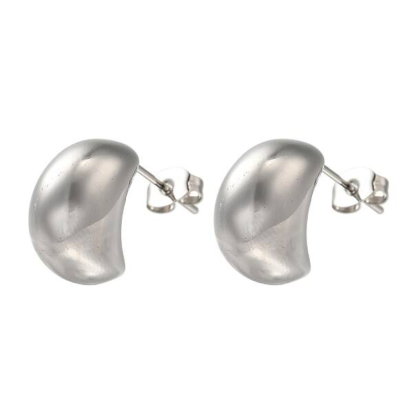 304 Stainless Steel Moon Stud Earrings for Wome