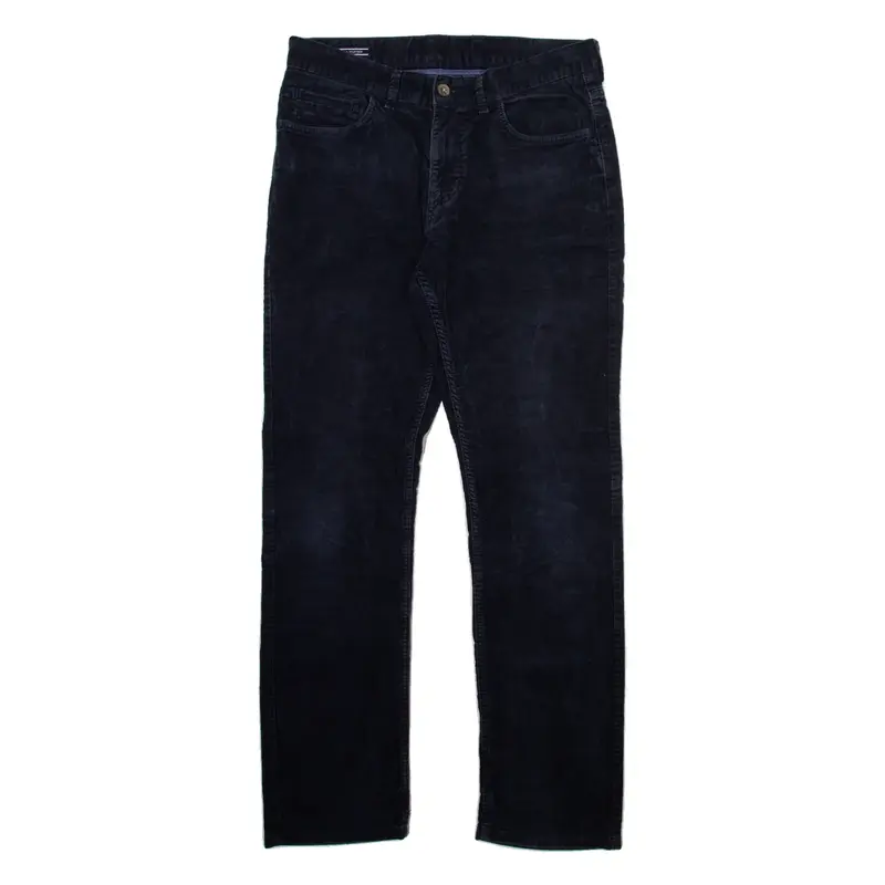 TOMMY HILFIGER Mens Corduroy Trousers Blue Regular Straight W34 L32