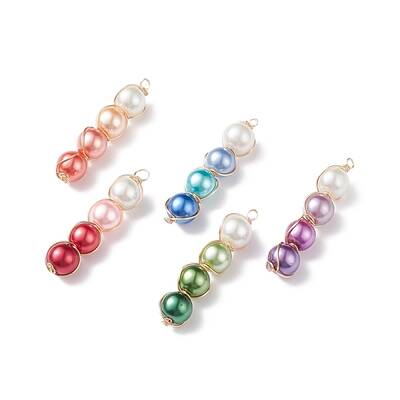 Glass Pearl Round Beads Pendants