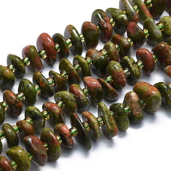 Natural Unakite Beads Strands