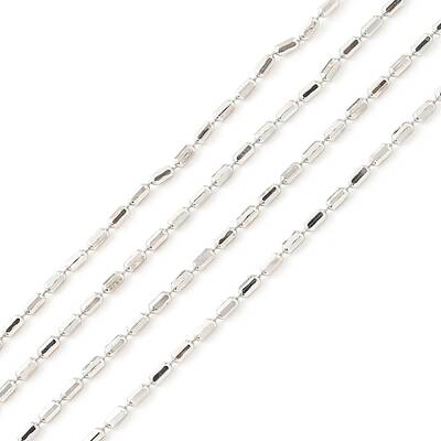Anti-Tarnish Rhodium Plated 925 Sterling Silver Oval Ball Chains