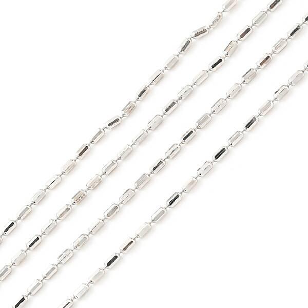Anti-Tarnish Rhodium Plated 925 Sterling Silver Oval Ball Chains