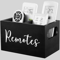 Remote Control Organizer Storage Holder, 1 Count Wooden Remote Box for Nightstand, Bedside Caddy for Home Decor, Desk Organiz...