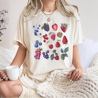Comfort Colors Vintage Strawberry Fruit  T- Shirt For Women , Gift For Her, Casual Shirt