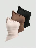 Women's Solid Color Top, Women's Casual Sleeveless Top for Daily Wear, Ladies Clothes for Summer, Camisole, Womenswear