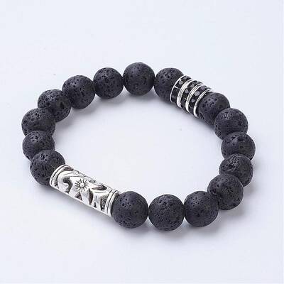 Natural Lava Rock Stretch Bracelets