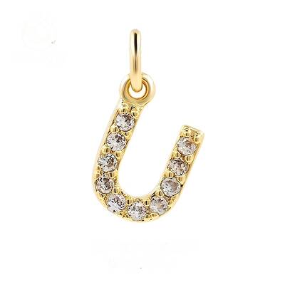Brass Cubic Zirconia Pendants with Jump Rings