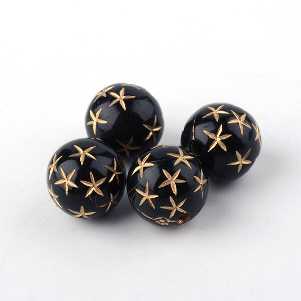 Round Plating Acrylic Beads