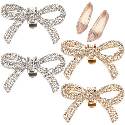 4Pcs 2 Colors Alloy Crystal Rhinestone Wedding Shoe Decorations