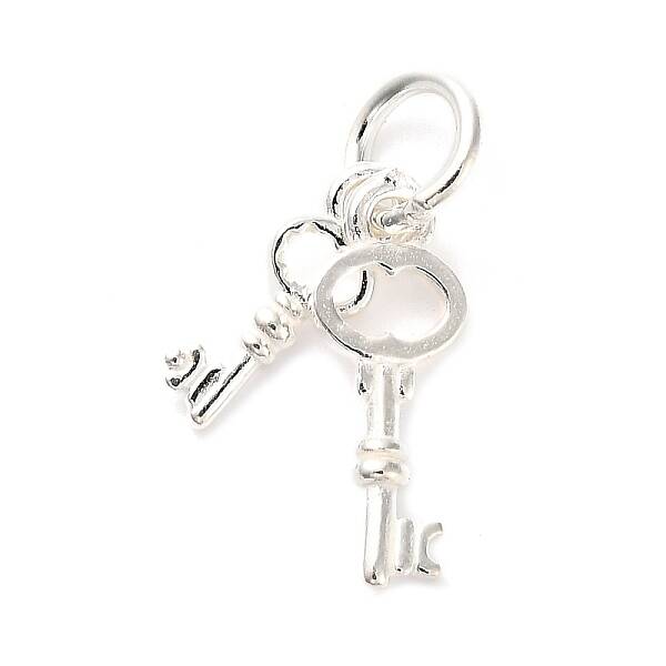 S925 Sterling Silver Double Keys Charms