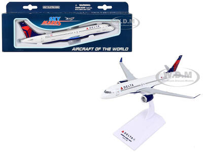 Airbus A220-300 Commercial Aircraft Delta Air Lines (N301DU) White with Red and Blue Tail (Snap-Fit) 1/200 Plastic Model by...